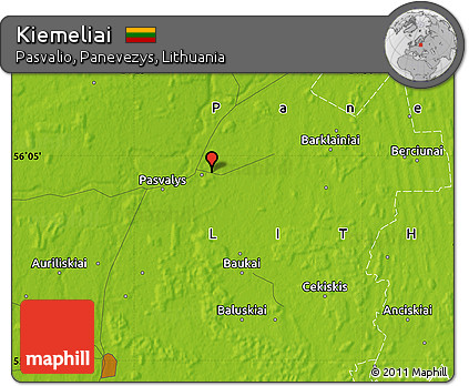 Physical Map of Kiemeliai