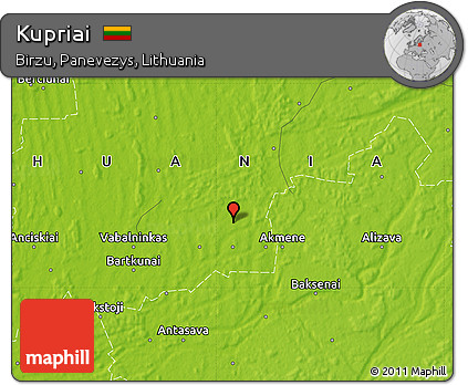 Physical Map of Kupriai