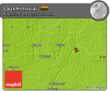 Physical Map of Laukminiškiai