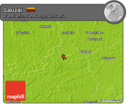Physical Map of Laužai