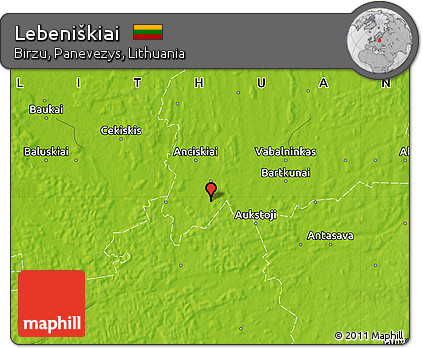 Physical Map of Lebeniškiai