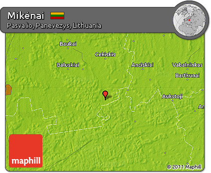 Physical Map of Mikėnai