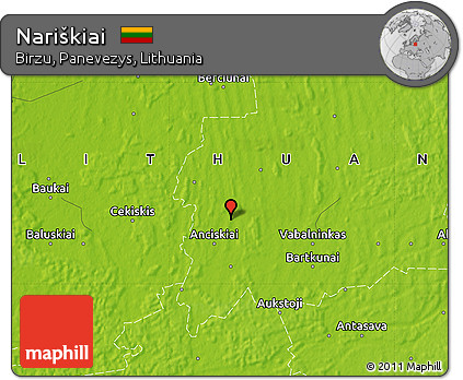 Physical Map of Nariškiai