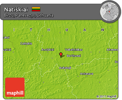 Physical Map of Natiškiai