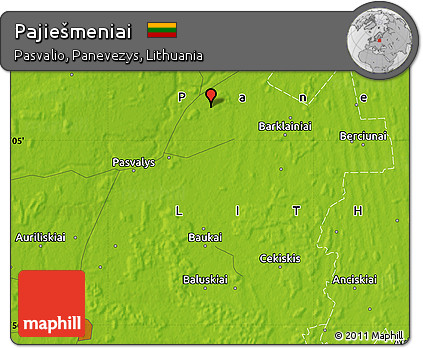 Physical Map of Pajiešmeniai