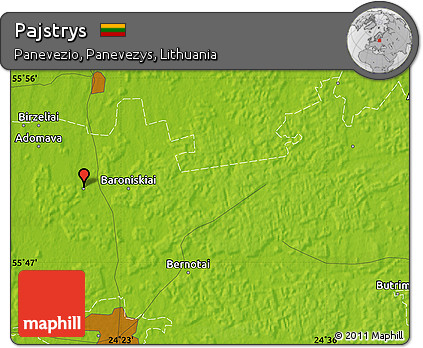 Physical Map of Pajstrys