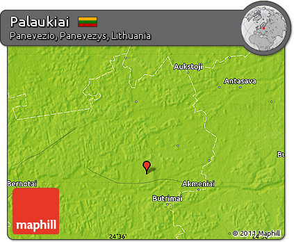 Physical Map of Palaukiai