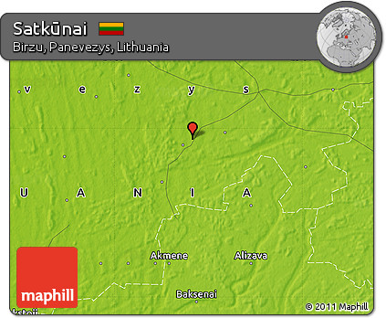 Physical Map of Satkūnai
