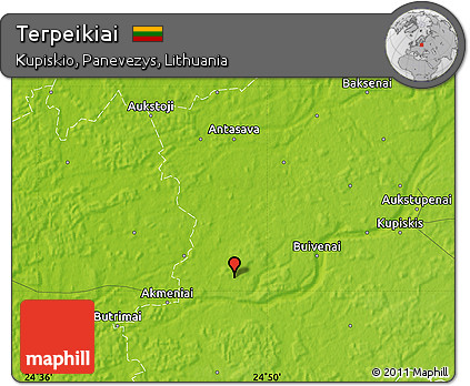 Physical Map of Terpeikiai