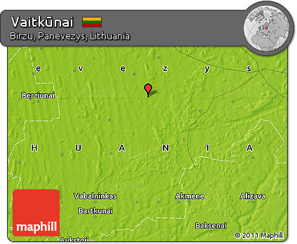 Physical Map of Vaitkūnai