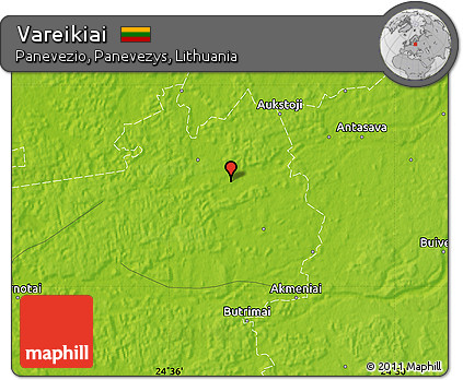 Physical Map of Vareikiai