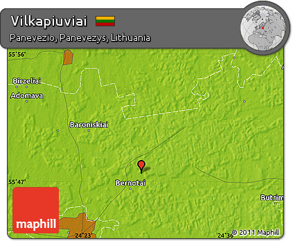 Physical Map of Vilkapiuviai