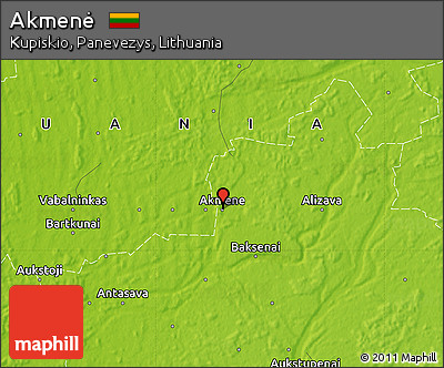Physical Map of Akmenė