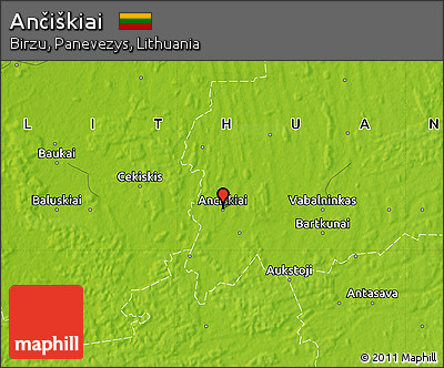 Physical Map of Ančiškiai