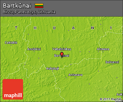 Physical Map of Bartkūnai