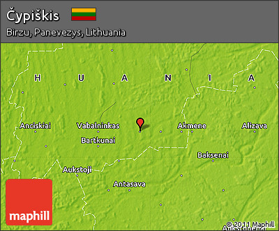 Physical Map of Čypiškis
