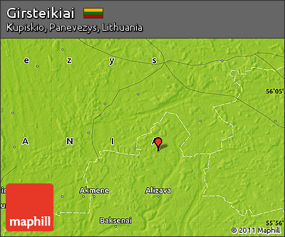 Physical Map of Girsteikiai