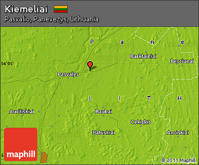 Physical Map of Kiemeliai
