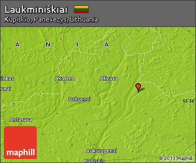 Physical Map of Laukminiškiai