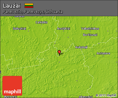 Physical Map of Laužai