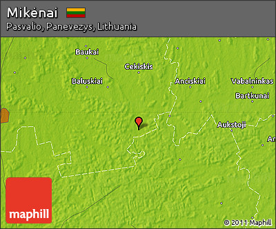 Physical Map of Mikėnai