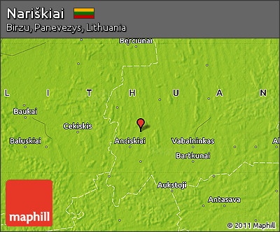 Physical Map of Nariškiai