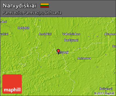 Physical Map of Narvydiškiai