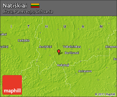 Physical Map of Natiškiai