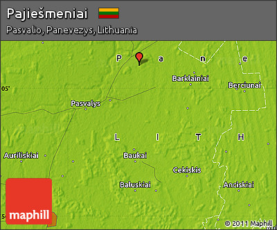 Physical Map of Pajiešmeniai
