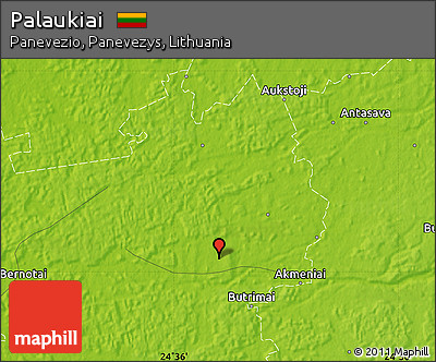 Physical Map of Palaukiai