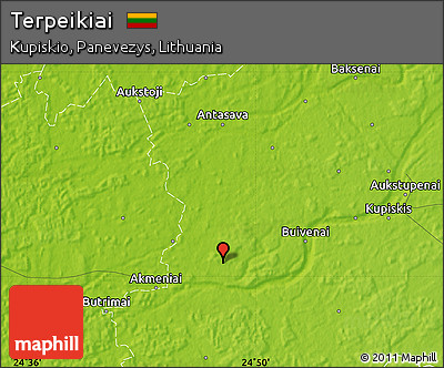 Physical Map of Terpeikiai