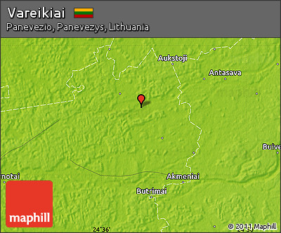 Physical Map of Vareikiai