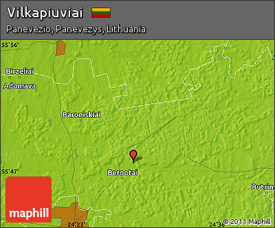 Physical Map of Vilkapiuviai
