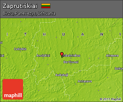 Physical Map of Zaprutiškiai