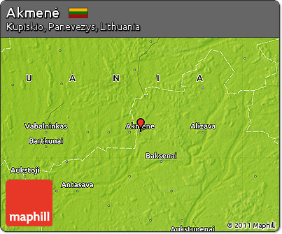 Physical Map of Akmenė