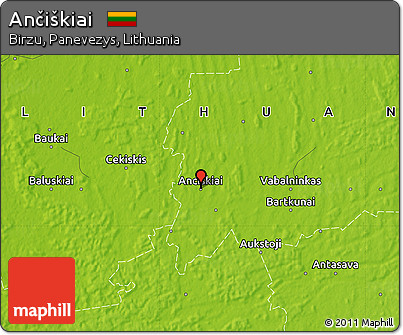 Physical Map of Ančiškiai