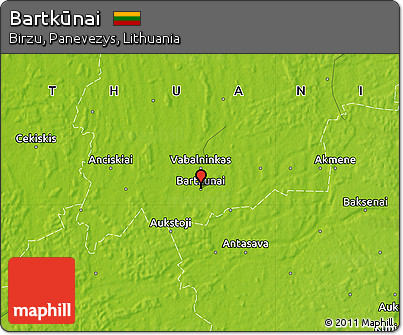 Physical Map of Bartkūnai