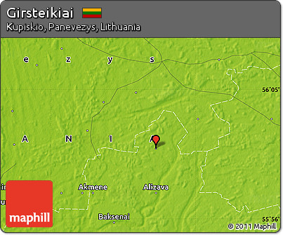 Physical Map of Girsteikiai