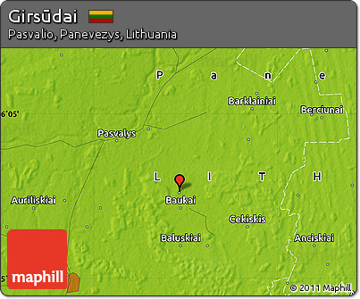 Physical Map of Girsūdai