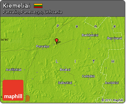 Physical Map of Kiemeliai