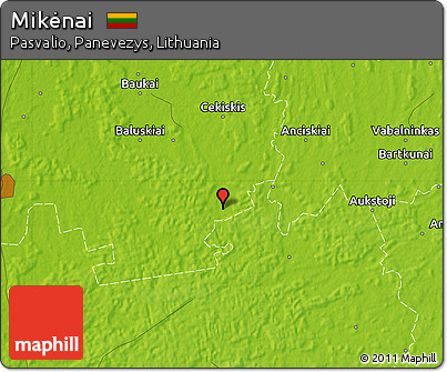 Physical Map of Mikėnai