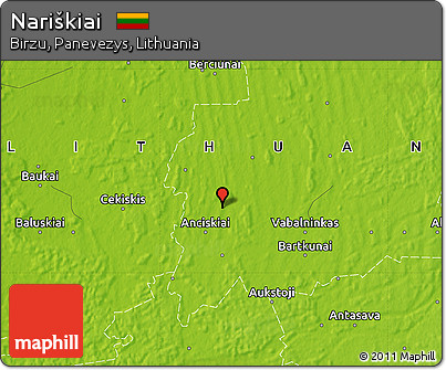Physical Map of Nariškiai