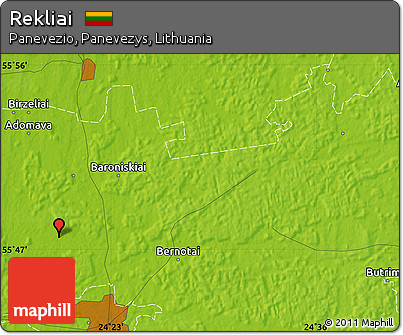 Physical Map of Rekliai