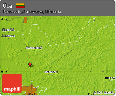 Physical Map of Ūta