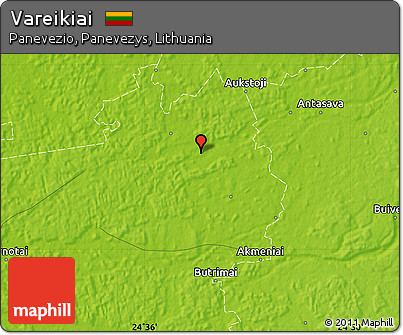 Physical Map of Vareikiai