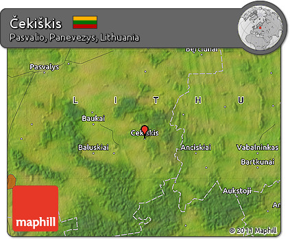 Satellite Map of Čekiškis