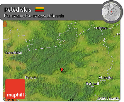 Satellite Map of Pėlėdiškis