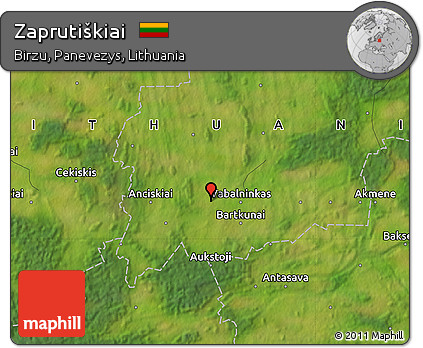 Satellite Map of Zaprutiškiai