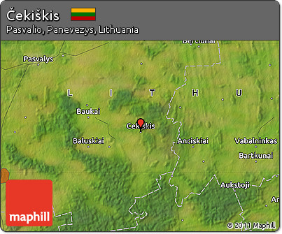 Satellite Map of Čekiškis
