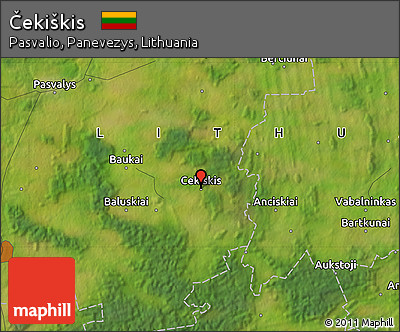 Satellite Map of Čekiškis